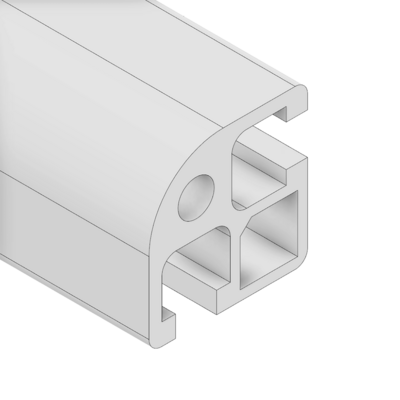 10-3232RC-0-500MM MODULAR SOLUTIONS EXTRUDED PROFILE<br>32MM X 32MM ROUND CORNER, CUT TO THE LENGTH OF 500 MM